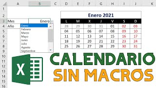 📅 Cómo HACER  INSERTAR un CALENDARIO PERPETUO y DINAMICO en EXCEL 👉 SIN MACROS  2023 [upl. by Ahseia334]