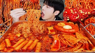 ASMR MUKBANG  직접 만든 불닭 떡볶이 양념치킨 핫도그 먹방 amp 레시피 FRIED CHICKEN AND Tteokbokki EATING [upl. by Yednil899]