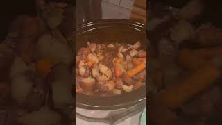 Crockpot roast potatoes carrots onions and cabbage [upl. by Anenahs]