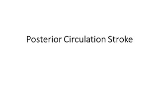 Posterior Circulation Stroke [upl. by Shank802]