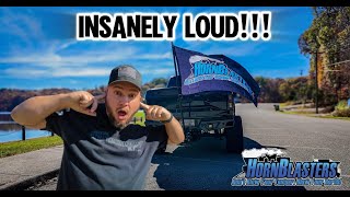 Hornblasters Train Air Horn Ford F150 spare tire delete kit SUPER LOUD [upl. by Clywd]