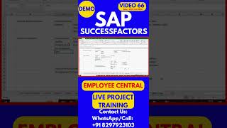 SAP SuccessFactors Employee Central Training Video 66 25th Oct 2024 sapsuccessfactorstraining [upl. by Anuaek889]