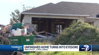 Abandoned home and unfinished work causing problems in Cape Coral [upl. by Bithia344]