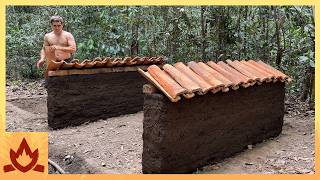 Primitive Technology Tile Capped Mud Walls [upl. by Hillari]