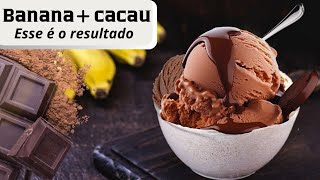 Sorvete dos Sonhos apenas 2 ingredientes Banana e cacau em pó Receita simples e Irresistível [upl. by Paola]