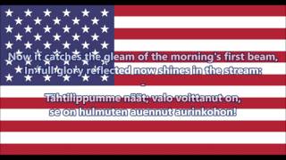 Yhdysvaltain kansallislaulu EnglantiSuomi  Anthem of USA [upl. by Hulton]