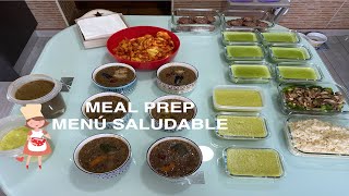 Meal Prep batch cooking español cocina 1 día para toda la semana saludable [upl. by Eirb]