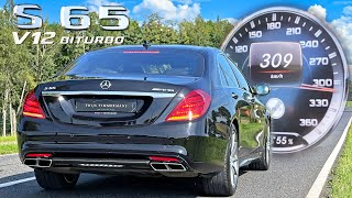 Mercedes S65 AMG V12 BiTurbo  0309 ACCELERATION TOP SPEED amp SOUND [upl. by Alliuqat]