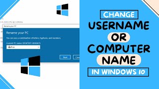 How to Change Username in Windows 10  Change Computer Name [upl. by Orose]