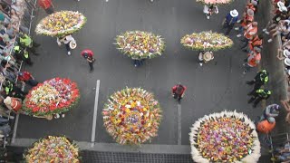 Colombia flower festival wraps up with colorful silleteros parade  AFP [upl. by Yrred531]