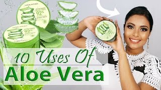 TOP 10 USES ALOE VERA GEL FOR SKIN amp HAIR  BEAUTY BENEFITS OF ALOE  AVG HACKS [upl. by Akedijn966]