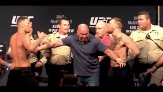 Nate Diaz vs Conor McGregor UFC 202 Main Event Weighins [upl. by Anaitat]