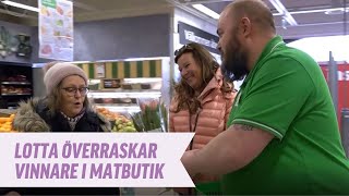 Lotta Engberg dyker upp med storvinst i mataffären [upl. by Milburt76]