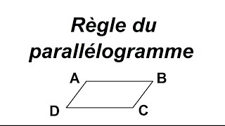 Règle du parallélogramme et vecteurs [upl. by Nyladnohr11]