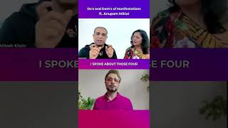 Dos and Donts of Manifestationsft Anupam Mitta l Mitesh Khatri  Law of Attraction Coach shorts [upl. by Eudo]