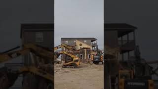 Outer Banks beach house demolished before ocean can swallow it shorts [upl. by Amelus]