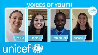 Millie Bobby Brown speaks to 3 inspiring young activists on World Children’s Day  UNICEF [upl. by Stoffel]