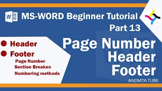 ms word part 13 header footer and page number in ms word amharic tutorial andmtatube [upl. by Dorothi595]