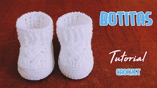 Como tejer paso a paso zapatitos botitas a crochet  ganchillo [upl. by Nnaj209]