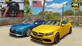 Mercedes C63 AMG amp Audi RS5  The Crew Motorfest  Thrustmaster T300RS  TH8A shifter gameplay [upl. by Ellekcim]