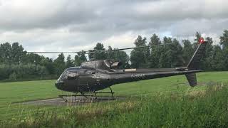 AS 350 helicopter startup and takeoff Knokke heliport [upl. by Kannav]