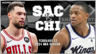 Sacramento Kings vs Chicago Bulls Full Game Highlights  Feb 3  2024 NBA Season [upl. by Domeniga]