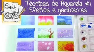 Técnicas de Aquarela 1 Efeitos e gambiarras [upl. by Ahseiym]