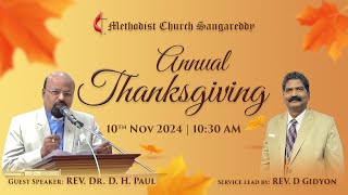 Thanks Giving Sunday  Methodist Church Sangareddy  livestream  10th Nov 2024 [upl. by Elvyn]