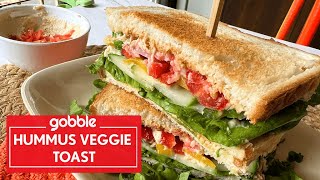 Hummus Veggie Toast Recipe  Veg Hummus Sandwich  Sandwich Recipe  Hummus  Quick Snacks  Gobble [upl. by Clellan406]