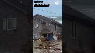 Home collapses along beach in Outer Banks North Carolina [upl. by Esilrahc]