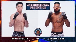 Mike Malott vs Trevin Giles Prediction  UFC Edmonton Predictions  UFC EDMONTON BETTING [upl. by Naimad]