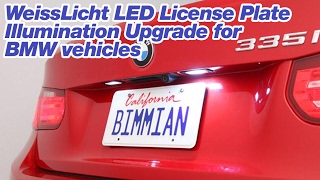 BMW F10 F30 LED LICENSE PLATE BULB DIY INSTALL WeissLicht LED FITS ALL BMW [upl. by Refinne768]