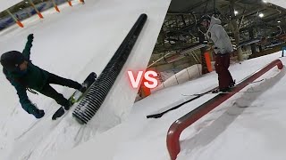 Snowboarder vs Skier With Nicolas Germay  Landgraaf Snowworld [upl. by Nunciata]