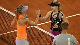 2017 Mutua Madrid Open Second Round  Genie Bouchard vs Maria Sharapova  WTA Highlights [upl. by Mario132]