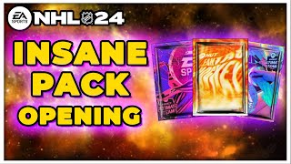 NHL 24 HUT INSANE PACK OPENING 3 PURPLES 1 POWER UP ICON [upl. by Refotsirk]