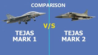 The comparison of Tejas MK1 and Mk2 fighter aircraft built by HAL India fighterjet [upl. by Lopez]