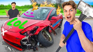 DESTROYING MY FRIENDS CAR And Surprising Him With A New One [upl. by Holder903]