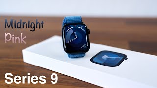 Apple Watch Series 9 Midnight and Pink Aluminum Unboxing [upl. by Annaira]