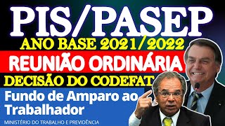 PISPASEP 20212022  REUNIÃO DO CODEFAT REFERENTE AO ABONO SALARIAL  SERÁ PAGO QUAL ANO BASE [upl. by Faxan]