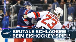 EISHOCKEY Eskalation auf dem Eis So kam es in nur 2 Sekunden zur brutalen NHLSchlägerei [upl. by Orms]