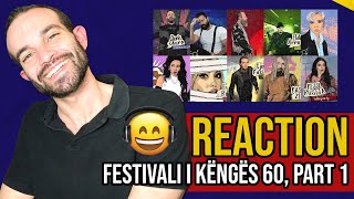 Eurovision 2022 Albania Festivali i Këngës 60 Part 1 REACTION [upl. by Aihsa971]