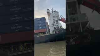 Huge ship in channel river in Ho Chi Minh City [upl. by Ayanat]