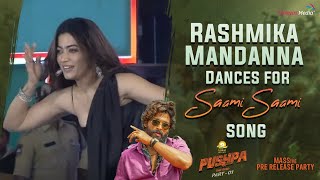 Must Watch Rashmika Mandanna Dances for Saami Saami Song  Pushpa Pre Release Event  Shreyas Media [upl. by Adnoral757]