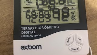 Termo HigrÃ´metro Digital Exbom como configurar [upl. by Namolos]