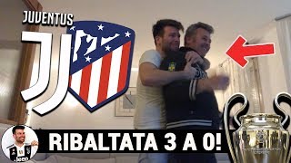 Cristiano Ronaldo tre volte Live Reaction Juventus 3 Atletico Madrid 0 in Champions League [upl. by Kleeman]