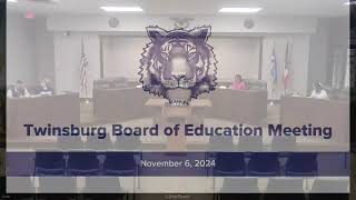 Twinsburg Board of Education Meeting  November 6 2024 [upl. by Pacifa]