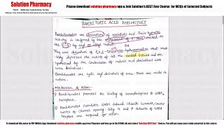 Class 49 Barbiturate Derivative  Medicinal Chemistry 01  Derivative of Barbiturate [upl. by Noiz985]