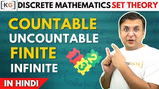 13 Finite Set  Infinite Set  Countable Sets  Uncountable Sets in Hindi in Set Theory [upl. by Joshia]