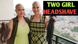 Two female headshave  Indian girl alopecia story  New women at home  Latest lady 2021 lockdown [upl. by Palladin]