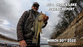 Bull Shoals Lake Fishing Report  March 30 2022  Del Colvin [upl. by Aneloj]